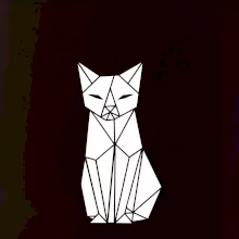 Origami kočka zepředu