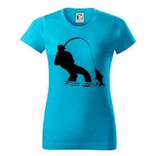 Rybář tahající rybu