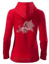 Mapa Evropy - srdce v Ukrajině