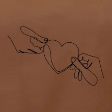 Dvě ruce a srdce jedním tahem