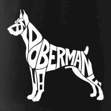 Doberman - nápis v tělě