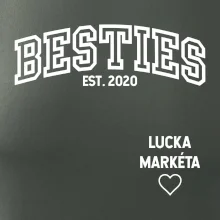 Párové mikiny - Besties (Rok a jména na rukávu)