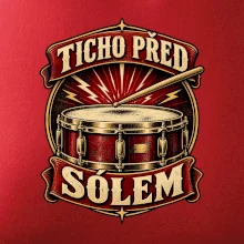 Ticho před sólem - vintage bubenický emblém