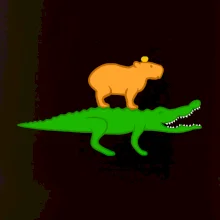 Kapybara na krokodýlovi (Moňas)