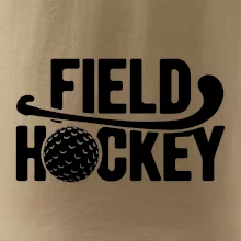 Field hockey míček a nápis