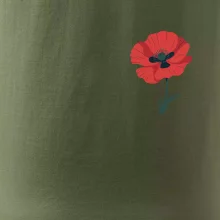 Vlčí mák kreslený na prsu