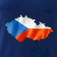 Česká vlajka v obrysu republiky