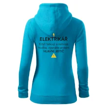 Elektrikář - hlavní jistič - Nápis na zádech