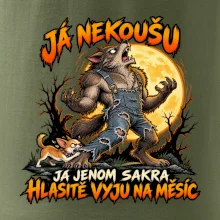 Vlkodlak s čivavou vyje na měsíc
