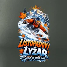 Listopadový lyžař král zasněžených svahů