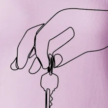 Klíče a ruka jedním tahem