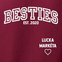 Párové mikiny - Besties (Rok a jména na rukávu)