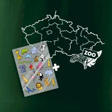 Tričko s mapou + ZOO nažehlovačky