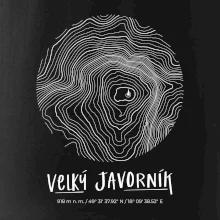 Velký Javorník - vrstevnice v kruhu