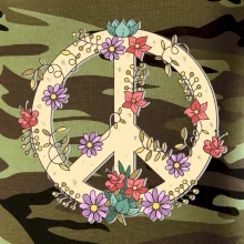 Peace symbol pískový