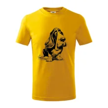 Černobílá karikatura baset