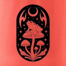 Goblincore černobílá oválná žába