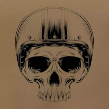 Motorkář lebka s kulatou hlavou