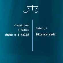 Hledání haléře bilance sedí