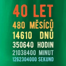 Narozeniny 40 přepočet času