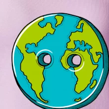 Planeta země knoflík (Pecka design)