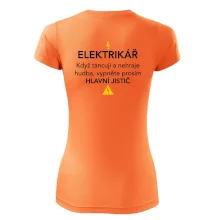 Elektrikář - hlavní jistič - Nápis na zádech