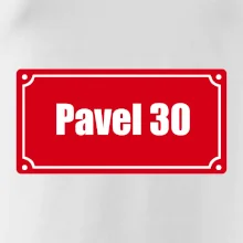 Jméno a věk - uliční cedule - červená