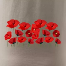 Vlčí mák v řadě