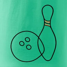 Bowling minimalistická linka s koulí a kuželkou