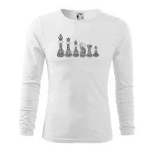 Šachové figurky v řadě - kreslené