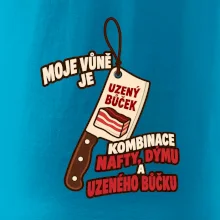 Vůně nafty dýmu a uzeného bůčku