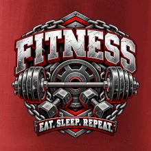 Fitness činka a závaží eat sleep repeat