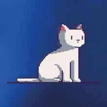 Kočka bílá pixel
