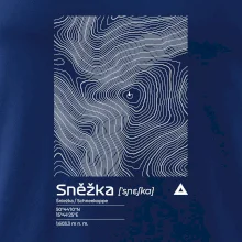 Sněžka - vrstevnice v obdélníku