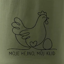 Minimalistická slepice s vejcem a srdcem