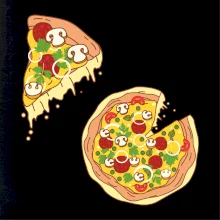 Pizza + Pizza kousek