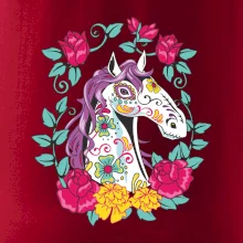 Kůň barevný s květinami