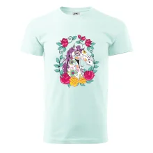 Kůň barevný s květinami