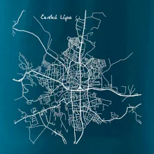 Česká Lípa - Mapa černobílá