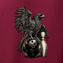 Bowling havran s koulí a kuželkou
