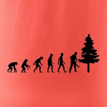Evoluce dřevorubec - pila a strom