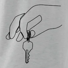 Klíče a ruka jedním tahem