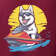 Husky na vodním skútru