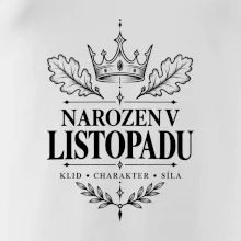 Narozen v listopadu koruna a dubové listy