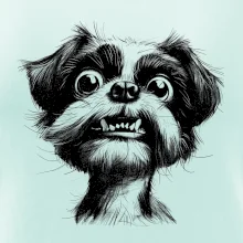 Černobílá karikatura Ši-tzu