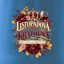 Listopadová královna s vínem a květinami