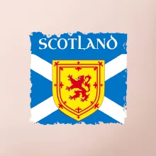 Skotská vlajka s erbem lva