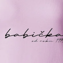 Psací nápis babička s ročníkem