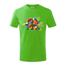 Peace symbol prorostlý květinami