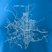 Česká Lípa - Mapa černobílá